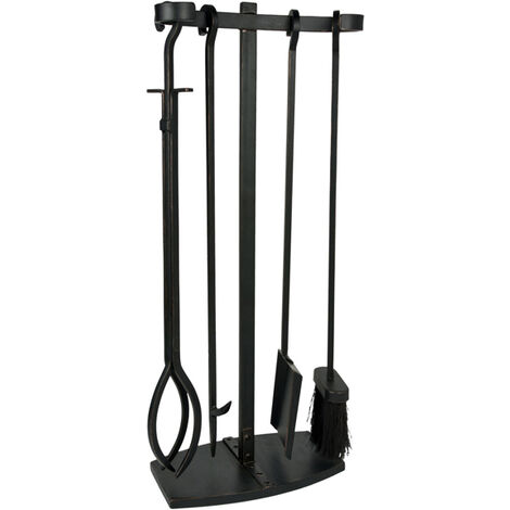 Fireside Companion Set - Iron - L18 x W28.5 x H72 cm - Black