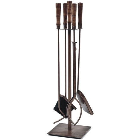 Fireside Companion Set - Iron - L20.5 x W20.5 x H74 cm - Copper