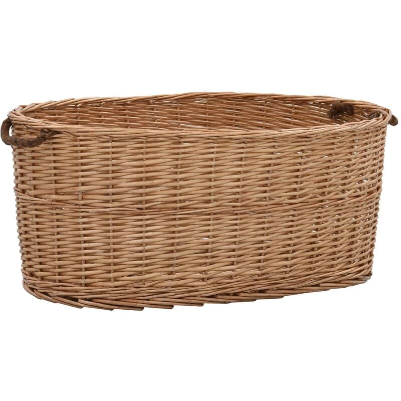 Firewood Basket with Carrying Handles 78x54x34 cm Natural Willow Vidaxl