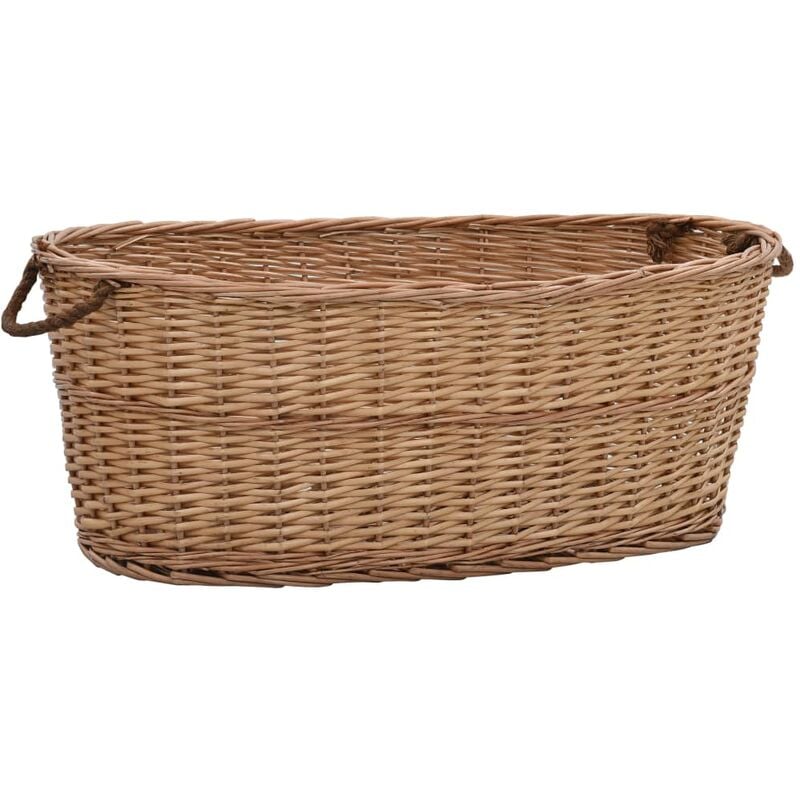 Firewood Basket with Carrying Handles 88x57x34 cm Natural Willow Vidaxl