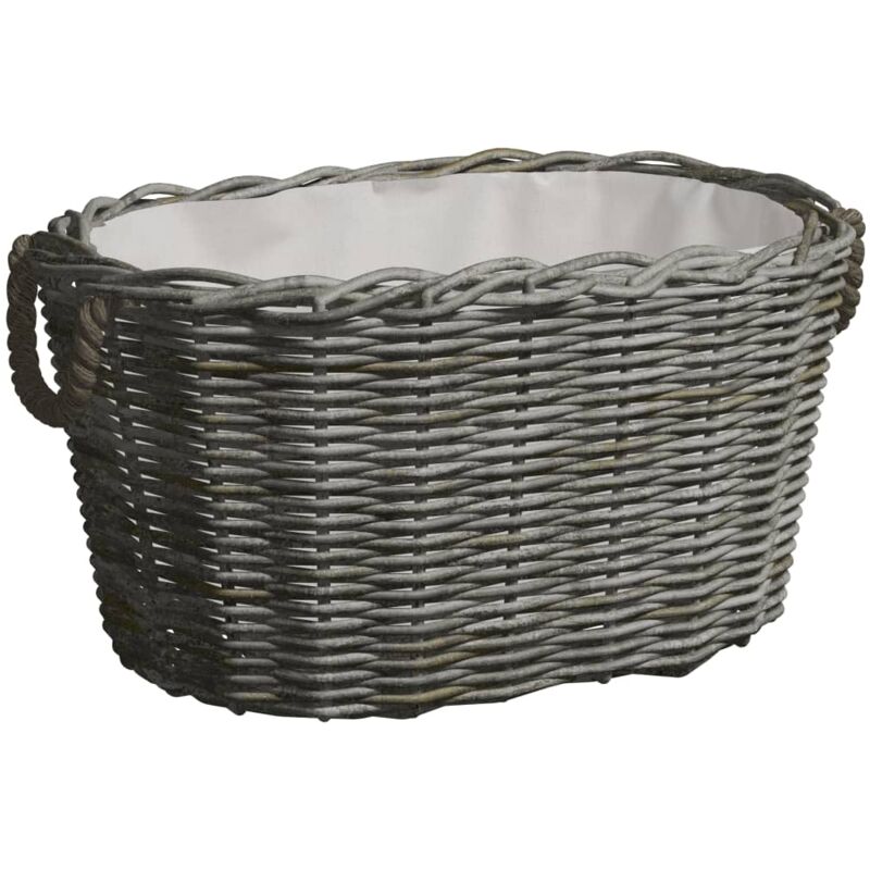 Vidaxl - Firewood Basket with Carrying Handles 60x40x28 cm Grey Willow