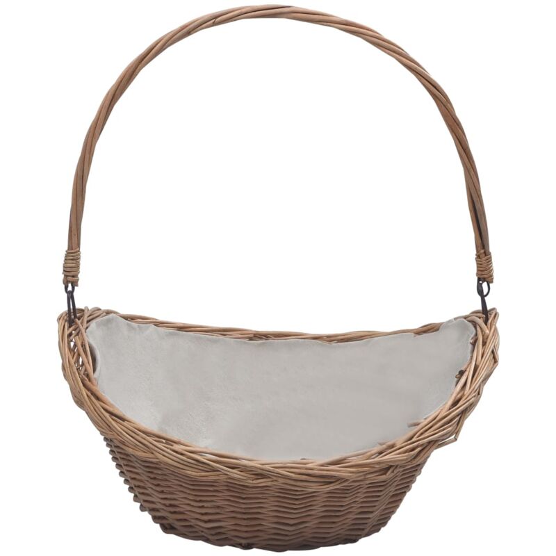 Firewood Basket with Handle 57x46.5x52 cm Brown Willow vidaXL