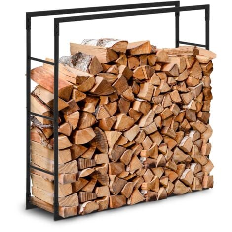 HILLVERT Firewood Rack 35 kg Steel Black