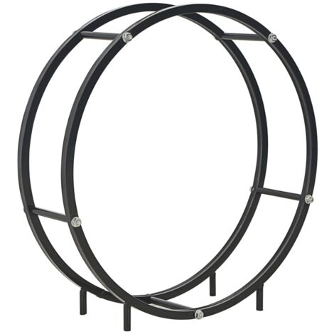 Firewood Rack Black 70x20x70 cm Steel