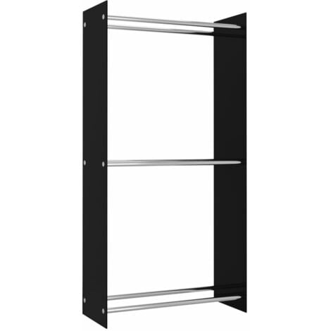 Firewood Rack Black 80x35x160 cm Glass