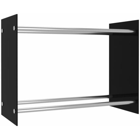 Firewood Rack Black 80x35x60 cm Glass