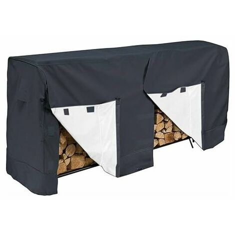 Firewood Rack Cover, 8FT Made of Durable Waterproof 210D Fabric, UV, Snow and Dirt Protection, 250X65X110CM