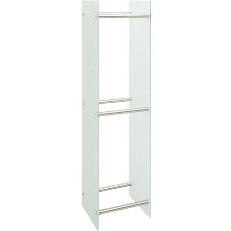 Firewood Rack White 40x35x160 cm Glass