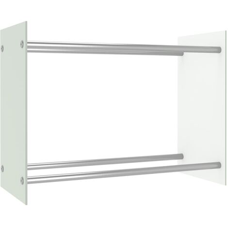Firewood Rack White 80x35x60 cm Glass