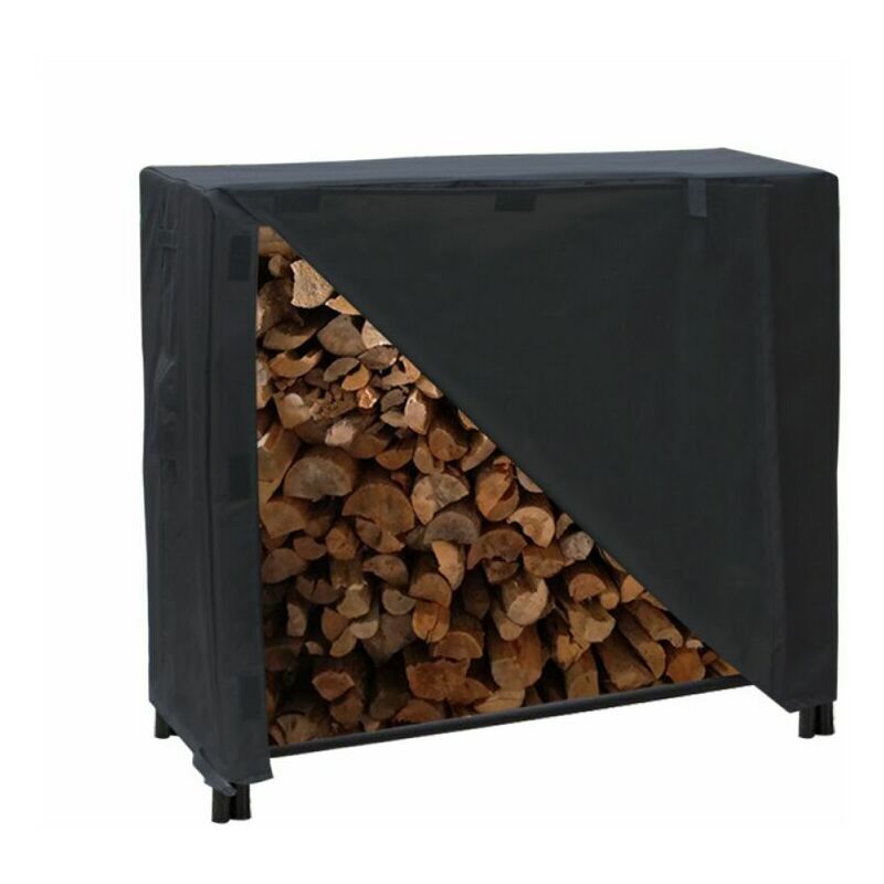 Firewood Rack with Lid Large Capacity Outdoor Fireplace Log Holder with Waterproof 420D Oxford