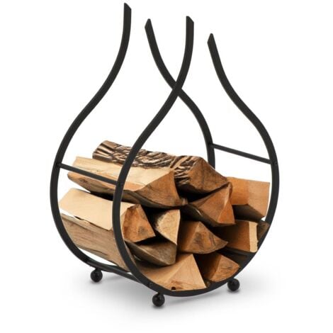 HILLVERT Firewood Rack Wood Rack 25 kg Steel Black