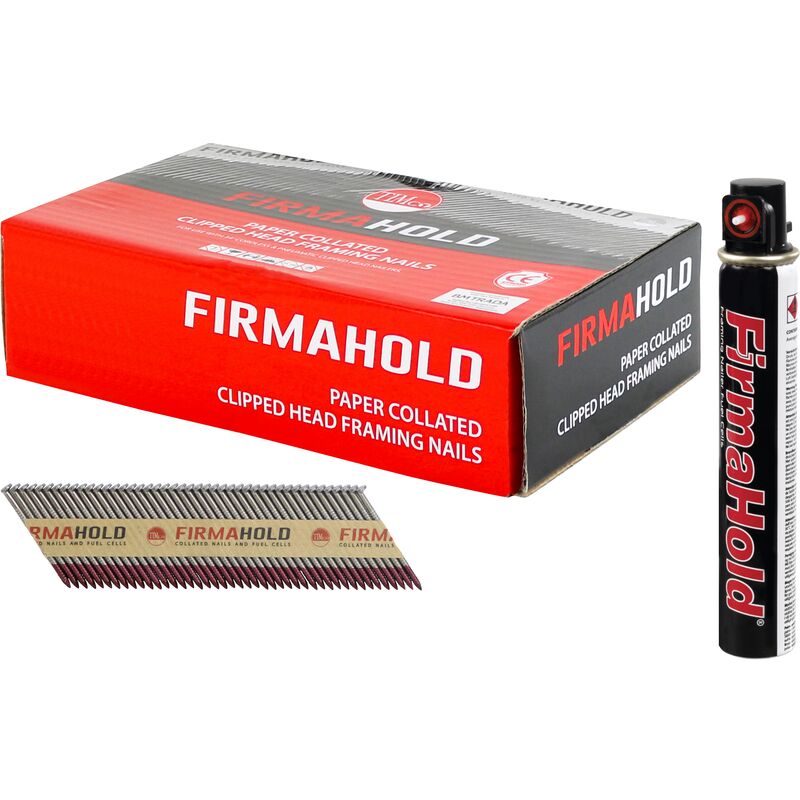 FirmaHold Collated Clipped Head Nails & Fuel Cells Ring Shank - Stainless Steel 3.1 x 80mm