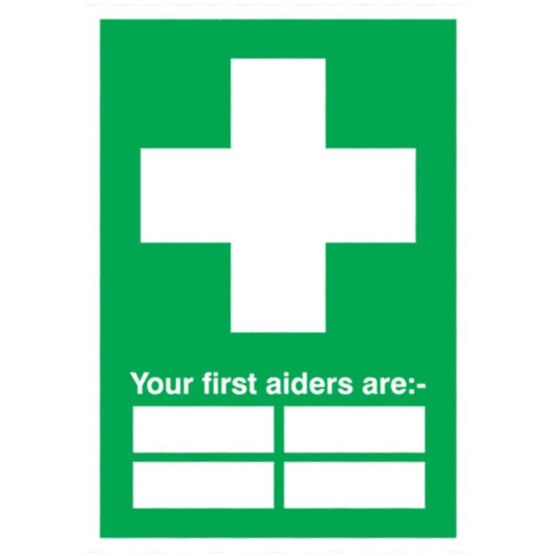 First Aiders Rigid pvc Sign - 297 x 420mm - Sitesafe