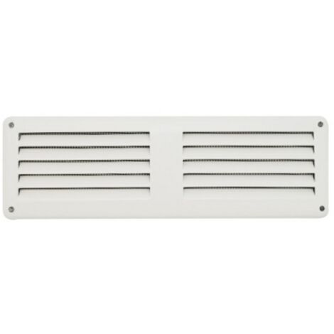 First Griglia di ventilazione rettangolare da sovrapporre in metallo con rete L 200X H 60 mm interasse tra i fori 190x50 mm per ambienti interni esterni