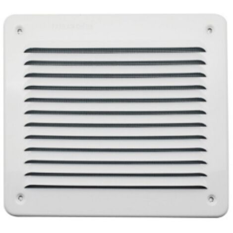 First Griglia di ventilazione rettangolare in metallo da sovrapporre con rete 193X165 mm alluminio bianco