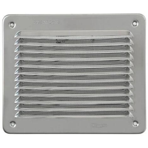First Griglia di ventilazione rettangolare in metallo da sovrapporre con rete 193X165 mm inox