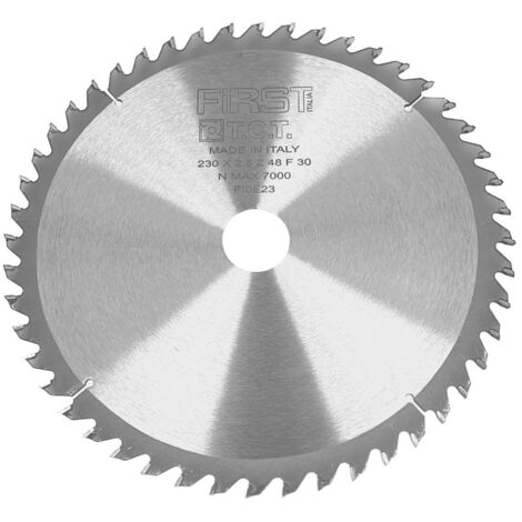FIRST ITALIA Lame de Scie Circulaire avec Denture Alternée - D. 230 mm - Alésage 30 mm - Performante pour Bois Tendre et Exotique, Fabrication Italienne