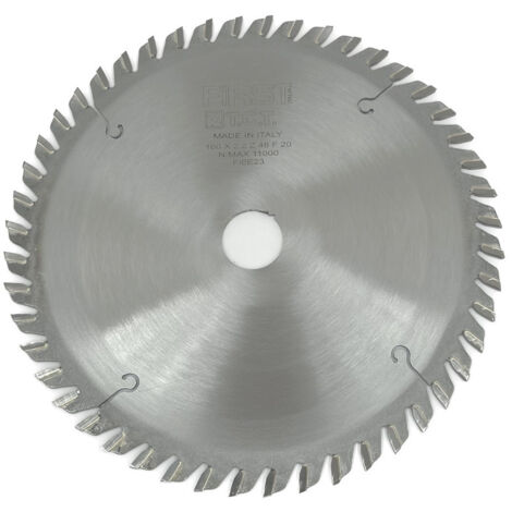 FIRST ITALIA Lame de Scie Circulaire HM D. 160 avec denture alternée - 48 Dents - Couleur acier - Spéciale pour Scie Plongeante