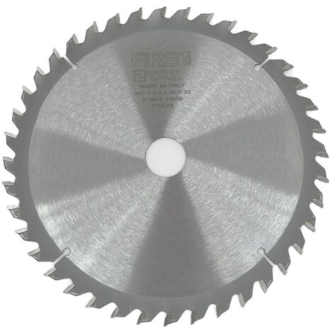 FIRST ITALIA Lame de Scie Circulaire HM D. 160 mm avec Denture Alternée - Alésage de 20 mm - Épaisseur 2,5 mm - Parfaite pour Bois et Panneaux Mélaminés