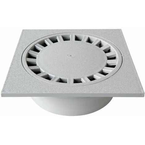First Plast CHPVC25G Chiusino Sifonato in PVC, Grigio, 250x250 mm