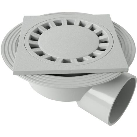 First Plast CHPVCBO2011G Chiusino Sifonato in PVC, Grigio, 200x200 mm