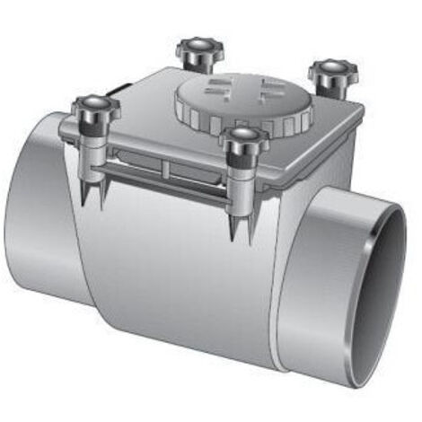 First Plast – Clapet anti-retour mâle femelle à coller Ø100 – Raccord PVC pour évacuation eaux usées – Conforme normes NF DTU 60.32 et 60.33