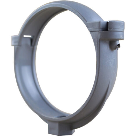 First Plast – Collier bride pour tube de descente PVC Ø80 – Résistant aux intempéries – Fixation avec patte à vis – Aspect zinc
