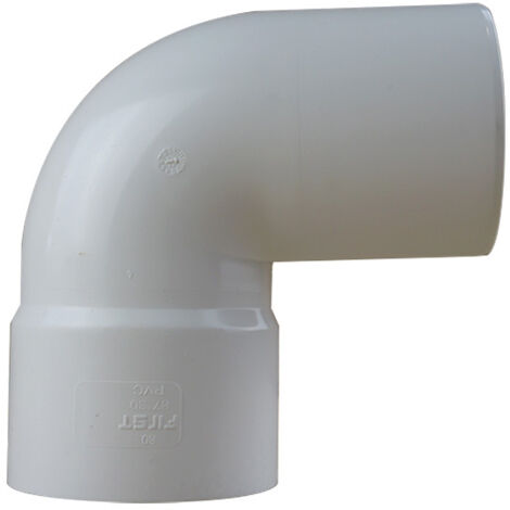 First Plast – Coude PVC 87°30 mâle femelle pour tube de descente Ø80 mm – Résistant aux intempéries – Assemblage par collage – Couleur blanche