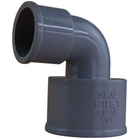 First Plast – Coude réduit PVC 87°30 FF Ø50 x 32 mm – Raccord d'évacuation pour réseaux sanitaires – Taux d'expansion supérieur à 800%
