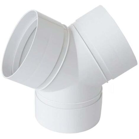 First Plast – Coude Y FFF Ø125 pour tube de ventilation rond Ø125 en PVC blanc – Connecteur pour systèmes d'aspiration – Raccord VMC