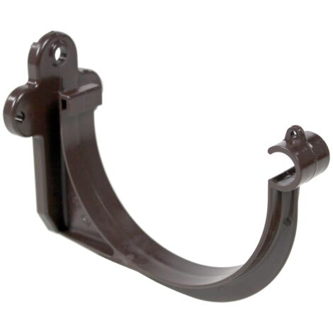 First Plast – Crochet bandeau demi-ronde PVC 16mm – Fixation gouttière – Couleur marron – Pour chantiers humides et espaces confinés