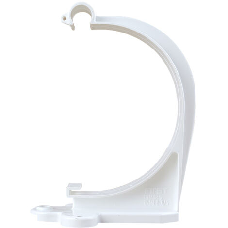 First Plast – Crochet bandeau gouttière PVC demi-ronde blanc – Fixation résistante aux intempéries – 2 trous pour vis – Raccord pour gouttière