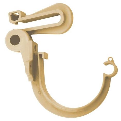 First Plast – Crochet bandeau orientable pour gouttières PVC 16 – Résistant aux intempéries – Installation rapide sur tuiles et tôles – Coloris sable