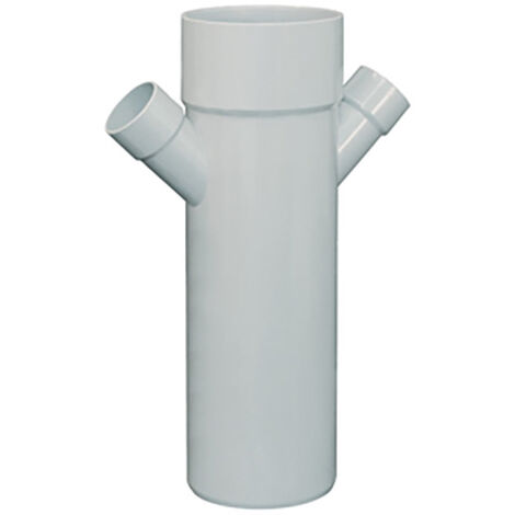 First Plast – Culotte 45° réduite PVC – Raccord double parallèle Mâle-Femelle Ø100mm – Évacuation eaux sanitaires – Norme NF EN 1329-1