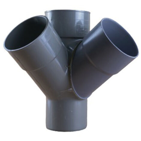 First Plast – Culotte PVC double équerre 45° Mâle Femelle Ø100 – Raccord pour évacuation eaux usées – Résistance thermique supérieure à 800%