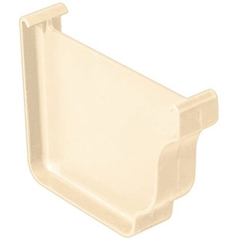 First Plast – Fond de gouttière droite/gauche – PVC couleur sable – Raccord pour gouttière – Résistant aux intempéries – Pour évacuation des eaux pluviales