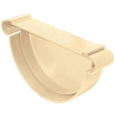 First Plast – Fond de gouttière PVC 25 droite/gauche – Couleur sable – Raccord pour gouttière – Résistant aux intempéries