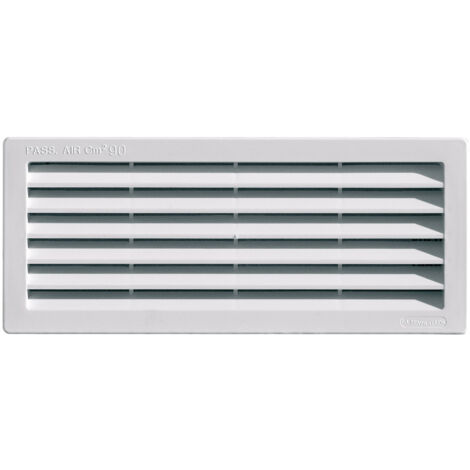 First Plast – Grille aération VMC rectangulaire PVC à encastrer 254 x 108 mm – Pass air 90cm² – Profondeur 13mm – Garantie 10 ans