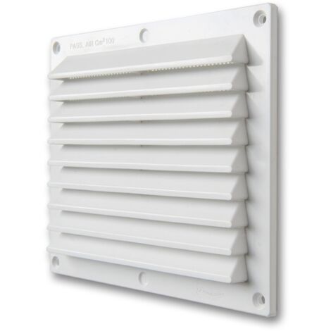 First Plast – Grille aération VMC rectangulaire PVC anti-pluie 175 x 146 mm – Moustiquaire intégrée pour circulation d'air – Garantie 10 ans