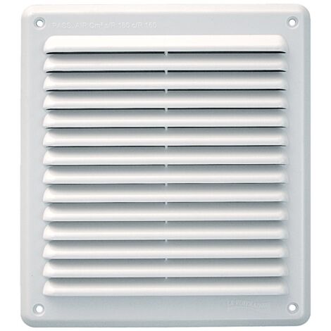 First Plast – Grille aération VMC rectangulaire PVC anti-pluie 204 x 230 mm – Épaisseur 20 mm – Air de passage 180 cm² – Garantie 10 ans