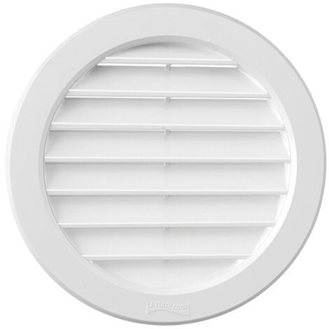 First Plast – Grille aération VMC ronde en PVC – Diamètre 96 mm – Tube 80 mm – Système de fermeture pour régulation d'air
