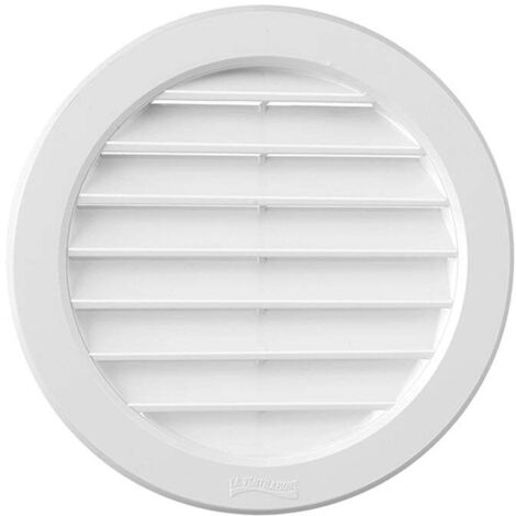 First Plast – Grille aération VMC ronde PVC avec moustiquaire – Diamètre extérieur 120 mm – Tube 100 mm pour encastrement facile