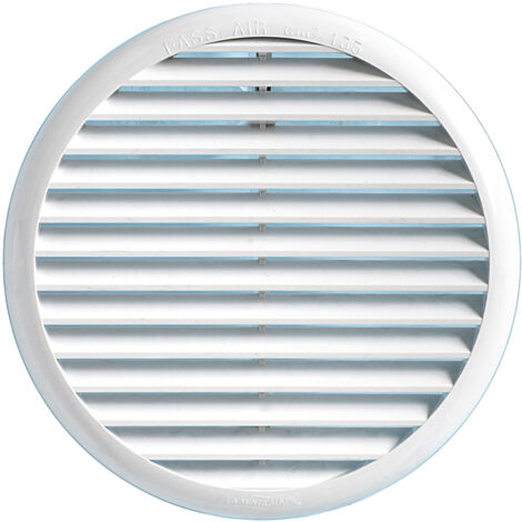 First Plast – Grille aération VMC ronde PVC blanc 175 mm – Système ressorts pour tubes 125 à 160 mm – Débit 135 cm² – Installation rapide
