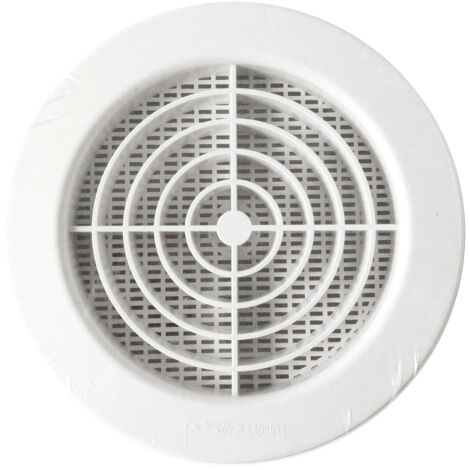 First Plast – Grille d'aération ronde 147 mm avec moustiquaire pour tube PVC 125 mm – Fixation directe – Passage d'air 26,5 cm²