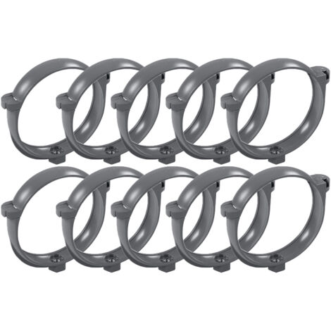 First Plast – Lot de 10 colliers de fixation murale PVC Ø100 mm – Conformes NF – Taux d'expansion 800% – Pour réseaux sanitaires