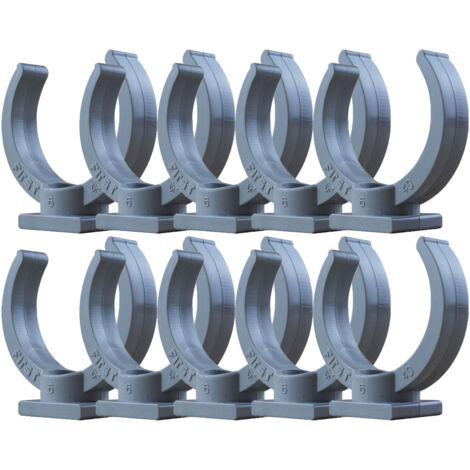 First Plast – Lot de 10 colliers lyre pour tube PVC Ø40 – Raccord à coller en PVC – Taux d'expansion supérieur à 800% – Conformité NF