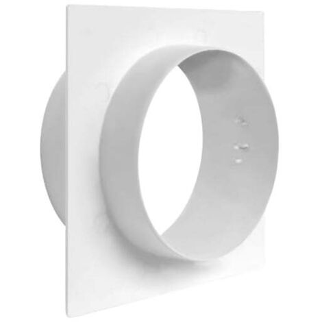First Plast – Plaque pour passage de mur tube ventilation rond Ø100 mm – PVC blanc – Garniture incluse pour finition soignée – Système VMC performant