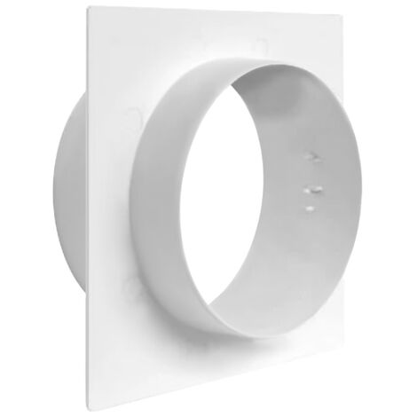 First Plast – Plaque de passage de mur pour tube ventilation rond Ø125 mm – PVC blanc – Garniture pour finition impeccable – Grille aération VMC