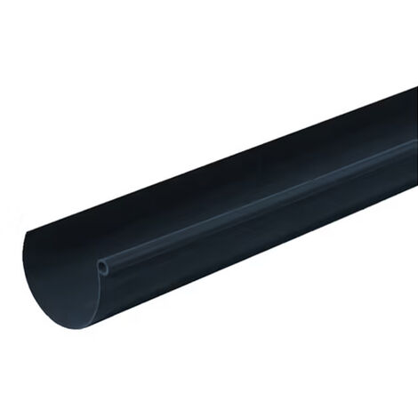 First Plast – Profilé de gouttière PVC demi-ronde 2 m – Couleur anthracite – Assemblage par collage – Évacuation efficace des eaux de pluie
