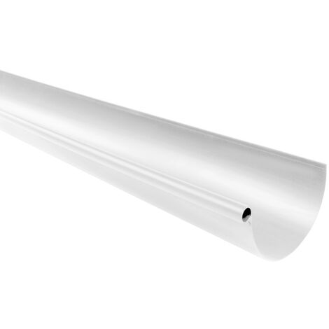 First Plast – Profilé gouttière PVC coextrudé demi-ronde 4 m – Blanc – Assemblage par collage ou joint – Pour chantiers humides